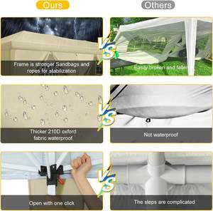 Patio extérieur pelouse jardin étanche avec 6 parois latérales tente de fête 10x30ft Pop up auvent extérieur camping auvent tente - Product Image 3