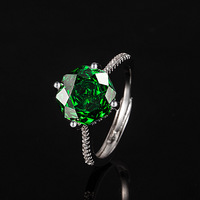 Hete Verkoop Zilveren Kleur Trouwringen Vinger Luxe Mode Ingelegd Snijoppervlak Natuurlijk Amethist Zirkoon Sieraden Cadeau