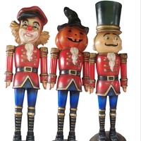 Décorations géantes en résine et fibre de verre : Casse-noisette de Noël, Soldat, Citrouille d'Halloween, Clown – Têtes interchangeables