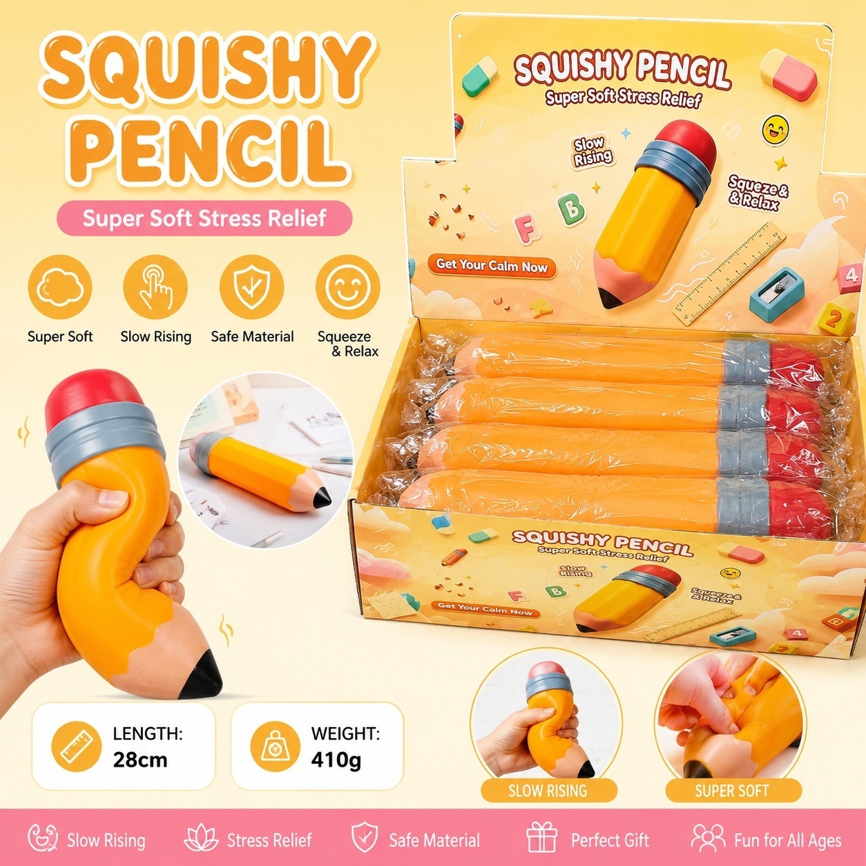 14-Crayon rouge-28cm-6 pcs/boîte