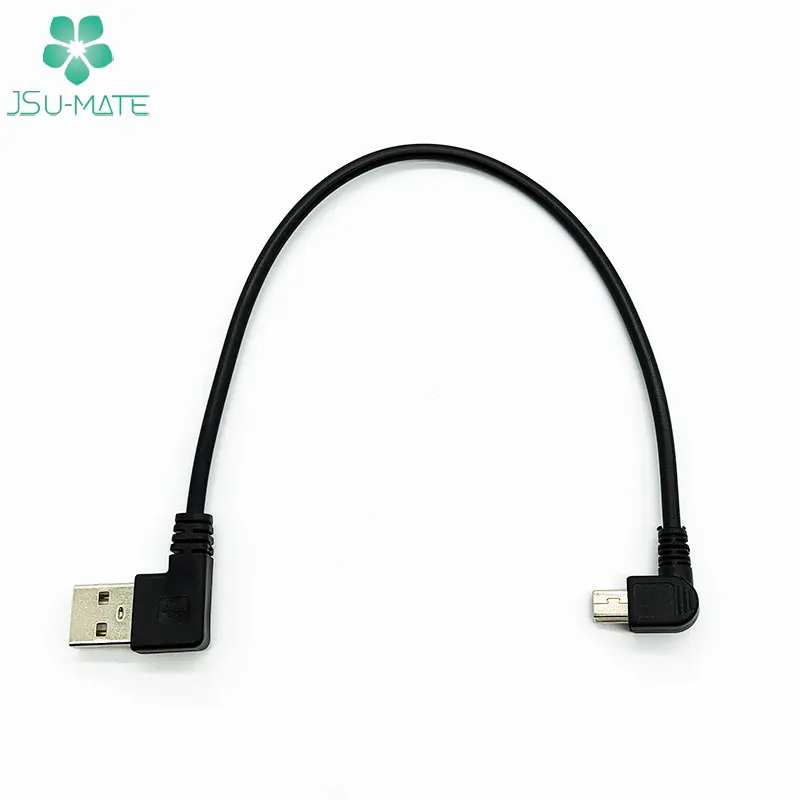 มุมที่กำหนดเองมินิ B 5Pin USB 2.0สายชาร์จข้อมูล90องศามุมซ้ายมุมขวามินิ USB สายเคเบิลมุม