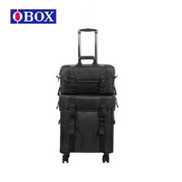 OBOX Большая косметичка на колесиках, легкая, нейлоновая, экологичная, складная, для путешествий, на молнии, с ручкой