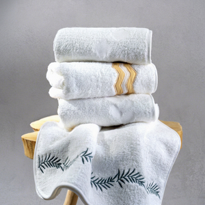 Premium Eco-Friendly Pure Cotton <b>Turkish</b> <b>Towels</b> with Embroidery Rectangle Shape for Home Use - Product Image 1
