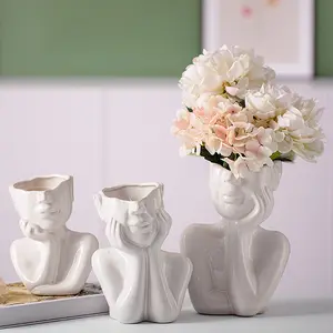 创意人体设计造型花瓶陶瓷瓷瓶家居装饰母亲节情人节
