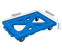 Chariot de capacité à quatre roues de haute qualité avec poignée de chariot en plastique durable pour chariots à main et chariots
