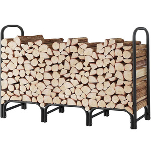 Support de rangement pour bûches en acier avec logo personnalisé moderne, finition peinte en poudre pour une utilisation en extérieur - Product Image 1