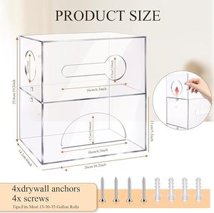 Acryl Vuilniszak Dispenser Rolhouder 2-In-1 Keuken Organizer Opbergdoos Aan De Muur Gemonteerde Vuilniszak Dispenser Boodschappentas - Product Image 3