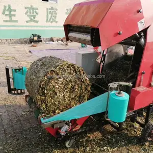 Mesin baler jerami bulat Mini mesin Baler jerami kecil mesin Baler Alfalfa untuk pertanian