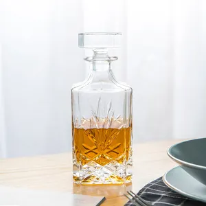 Ouderwetse Stijl Diamond Whiskey Decanter Whisky Glazen Set Met Luxe Geschenkdoos Houten Doos