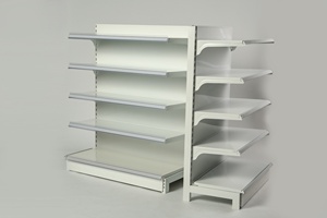 Étagères de présentation métalliques pour supermarché, en forme de <span class=keywords><strong>L</strong></span>, à pieds, <span class=keywords><strong>l</strong></span>égères et réglables, pour épicerie - Product Image 4