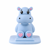 Support de téléphone portable en forme d'hippopotame mignon, support de téléphone portable en forme d'animal, décoration de bureau, support de téléphone portable kawaii, accessoires de bureau, cadeau