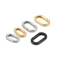 Fermoir ovale étanche en acier inoxydable or 18 carats, petit ou grand, mousqueton, pour la fabrication de bijoux à bricoler soi-même