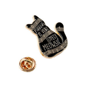 Bros Pin Enamel Kucing Hitam Lucu Custom Grosir untuk Tas dan Pakaian - Product Image 3