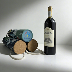 Boîte à vin cylindrique avec couvercle <span class=keywords><strong>en</strong></span> liège <span class=keywords><strong>en</strong></span> bois, cadeau écologique pour l'alcool, conteneur personnalisé pour bouteille de vin, tube <span class=keywords><strong>en</strong></span> papier pour cadeaux de mariage - Product Image 6