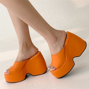 Height Increasing Thick Sole Wedge High Heel <b>Shoes</b> Open Toe Summer Sandals for Women Casual Comfortable Slides Slip-on - Product Image 3