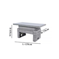 Ensemble de chaises de jardin en rotin PE de luxe pour l'extérieur, chaise longue en forme de L, table à thé pour cour, hôtel, villa, salon, salle à manger