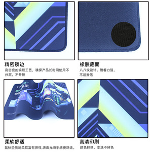 Tapis de souris en caoutchouc épaissi avec bords renforcés, grand tapis de jeu pour clavier avec repose-poignet, personnalisable, vente en gros - Product Image 3
