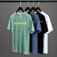 BlessTop T-shirt de sport pour homme à séchage rapide, respirant, camouflage, manches courtes, pour la course à pied et les activités de plein air