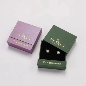 EQ Custom Logo Luxury Plastic Satin Rectangle Jewelry <b>Box</b> for 100 Pcs Ring Bracelet Necklace <b>Earring</b> Sliding Drawer <b>Box</b> - Product Image 2