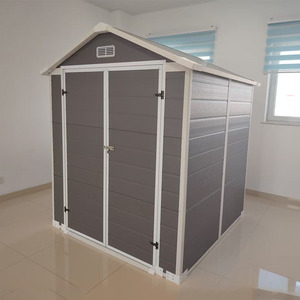 โรงเก็บของในสวน ZJIM ขนาด 6x6 ฟุต หลังคาทรงจั่ว บ้านเก็บอุปกรณ์กลางแจ้ง พร้อมประตูคู่ - Product Image 2