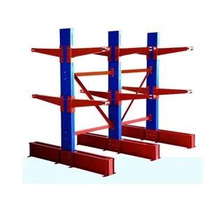 Hot sale adjustable plywood & plank storage heavy duty steel metal double side arm cantilever racking