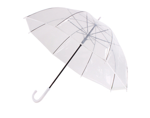 Parapluie transparent personnalisable à long manche, portable, en plastique écologique, idéal pour un cadeau, fabriqué par QX Manufacturers - Product Image 2