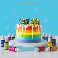 Essbare Lebensmittelfarben-Set 10 Farben Konzentrierte Flüssige Geschmacksneutrale Neon-Glasurfarben für Kuchendekoration, Backen, Kochen