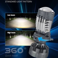 GOODZOOM Ampoule de phare LED H4 à faisceau haut/bas 4300K 9-30V, mini lentille bi-LED à large plage de tension, feux de voiture H4 LED pour voitures et camions