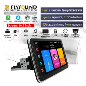 Flysonic phổ 10 inch 1 DIN màn hình cảm ứng được xây dựng trong GPS Wifi gương liên kết Navigation Android Car DVD Player