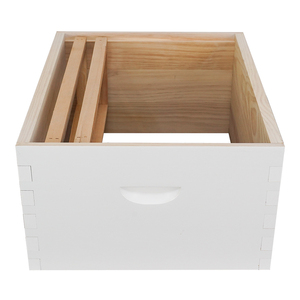 Bee Hive 10 Marcos Langstroth Beehive Kit Pintado Blanco Sin montar con marcos de madera y bases recubiertas de cera de abejas - Product Image 4