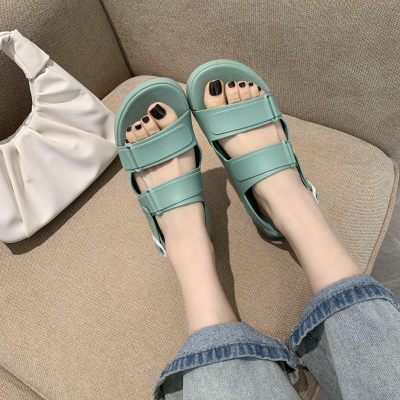 Korean Casual PVC Sandals for Women Summer 2022 Fashion Flat Sandals Shoes
