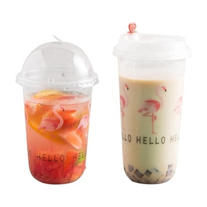 แก้วชานมแบบใช้แล้วทิ้ง ย่อยสลายได้ เป็นมิตรกับสิ่งแวดล้อม ผลิตจากพลาสติก PP แบบผนังชั้นเดียว พิมพ์ลายตามสั่ง รูปทรงตัวยู พร้อมฝาปิดกันรั่ว - Product Image 2