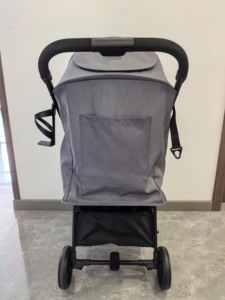 Poussette bébé pliable 4 roues légère et personnalisable, cadre en alliage d'aluminium, design multifonctionnel avec poches - Product Image 4