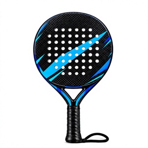 Raquette de padel en fibre de carbone en gros, forme ronde, motif bleu, poignée en caoutchouc antidérapante, légère, utilisation universelle - Product Image 4