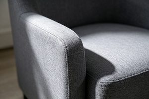 Cómodo Sillón Individual <span class=keywords><strong>sin</strong></span> <span class=keywords><strong>Brazos</strong></span>, Tejido de Lino Transpirable, Sillón para Dormitorio o Sala de Estar - Product Image 2