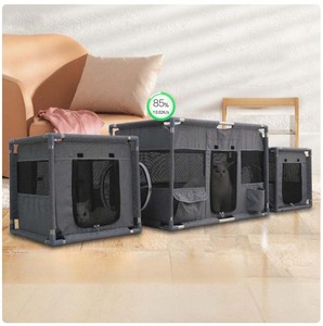 ถ้ำผ้าอ็อกซ์ฟอร์ดทรงสี่เหลี่ยมผืนผ้าคฤหาสน์สำหรับแมวหรูหราพร้อมกล่องสวรรค์สองห้อง - Product Image 6