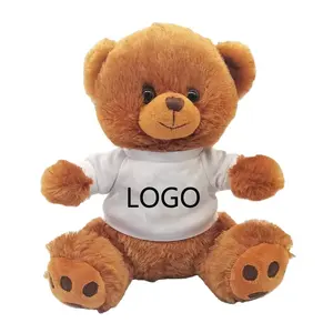 婴儿玩具泰迪熊衬衫标志印花毛绒熊毛绒动物玩具熊娃娃儿童玩具儿童低最小起订量