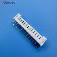 Conector PCB JST Compatible PH-14A (Blanco) de 2.0mm y 14 Pines, Adaptador de Cable a Placa, Montaje en Placa, Latón con Recubrimiento de Estaño, 2A