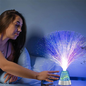 Romantic Love Ice Crystal Base fibra ottica LED Night Light lampada da tavolo decorativa san valentino Sweetheart Wife Gifts - Product Image 2