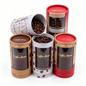 Round Cylinder Kraft <b>Paper</b> <b>Packaging</b> Tube With Clear PVC Window, Food Grade Daily Snack Tea Coffee Canister <b>Packaging</b> Boxes - Product Image 6