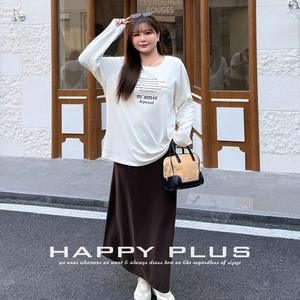 M'Amie Depound Women's White Letter Print Oversized <b>T</b>-<b>Shirt</b> <b>Long</b> Sleeve Loose Fit Jersey Top Solid Color Casual Wear - Product Image 2