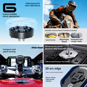 Soporte Magnético para Teléfono Kewig con 4 Bloques, Absorción de Impactos Integrada, Liberación Rápida, 360° °   Soporte Giratorio de Aleación de Aluminio para Motocicleta/Bicicleta - Product Image 4