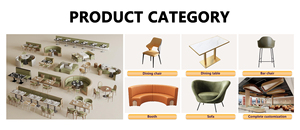 Ensemble table et chaises de bar rétro - Banc de canapé et table et chaises pour la réception de café et de restaurant - Product Image 6