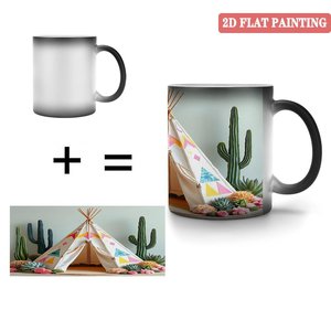 Mug souvenir pour invités de mariage, noir givré, 11 oz, céramique, tasse changeante de couleur activée par la chaleur - Product Image 4