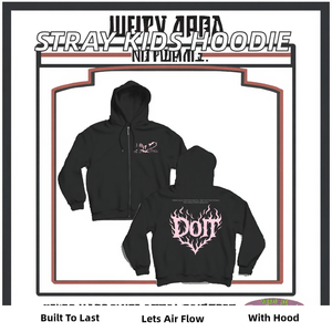เสื้อฮู้ดซิปผ้าฝ้ายระบายอากาศพิมพ์ลาย UV ของวง Stray Kids วงเคป๊อป อัลบั้ม DO TI สำหรับแฟนคลับ SKZ เฟลิกซ์ ฮยอนจิน บังชาน - Product Image 2