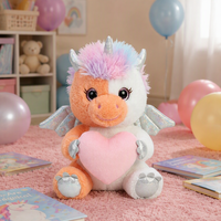 Peluche de dragon mignonne, jouet en peluche kawaii avec des ailes, cadeau de la Saint-Valentin