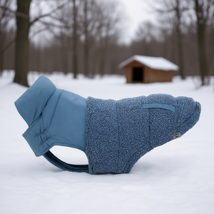 Manteau pour chien Ajou Shelter, taille XXS, bleu, en polaire chaud, vêtements pour animaux de compagnie - Product Image 3