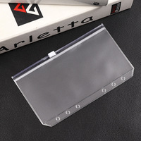 A4, A5, A6, A7, carpeta de presupuesto de archivos, bolsa de efectivo, bolsillo transparente, 6 anillos, cremallera, bolsillo de relleno de plástico de PVC, carpeta, bolsa