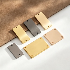 Étiquettes rectangulaires en métal pour vêtements, en alliage de zinc découpé au laser, plaqué or, argent, or rose, étiquettes à coudre pour vêtements, sacs et accessoires - Product Image 2