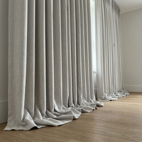 Cortinas Opacas de Lino Sintético con Pliegues Prensados DaiRui FBA, con Reverso Flocado, Cortinas para Ventanas, MOQ Bajo, Más Vendidas